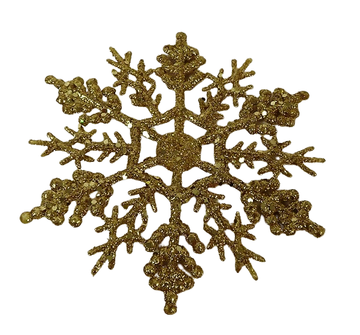 10cm Glitter Snowflake x24 Boxed Gold-0