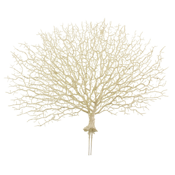 50cm Glittered Coral Pick White-0