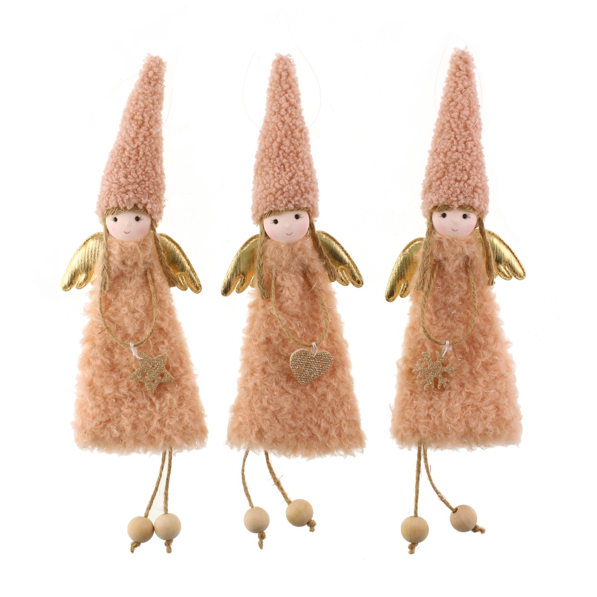 34cm Assorted Christmas Angel Hanger Pink x 1-0