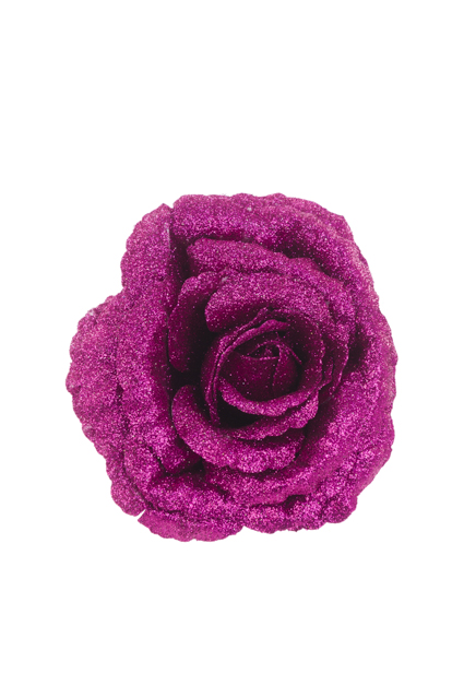Sparkle Rose with Clip 16cm Hot Pink-0