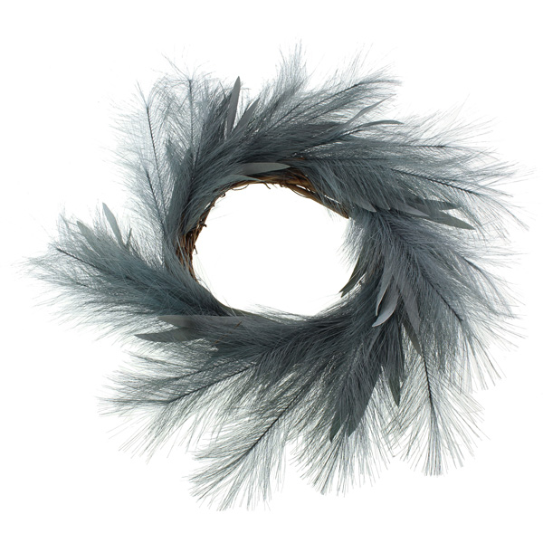 58cm Pampas Wreath Blue-0