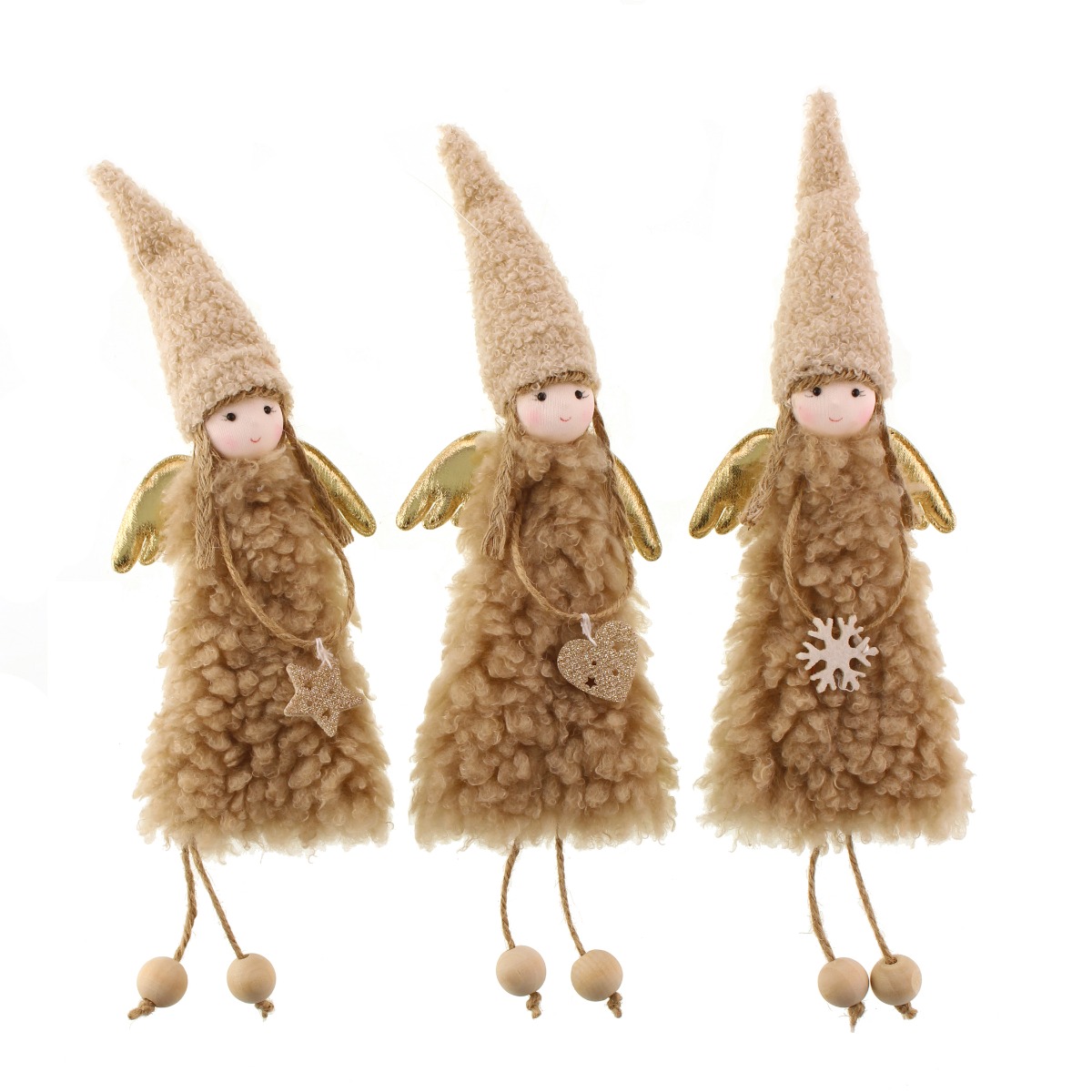 34cm Assorted Christmas Angel Hanger Mink x 1-0