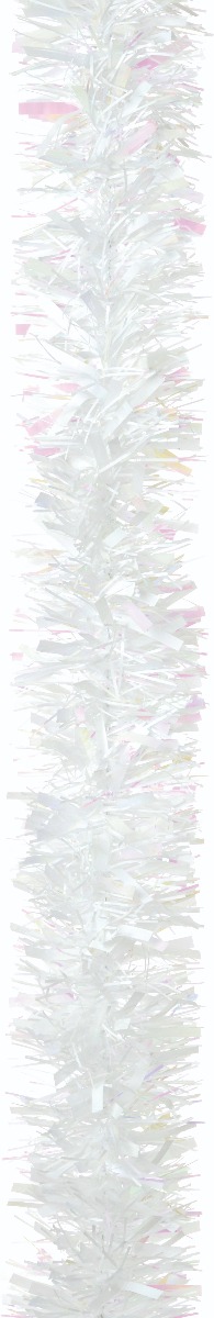 200cm x 10cm Chunky/Fine Cut Tinsel White/Iridescent-0