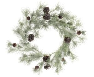 Glittered Spruce Wreath W/Pine Cones (65cm)-0