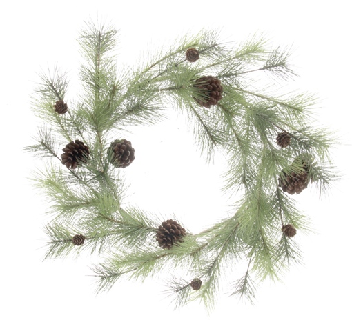 Natural Spruce Wreath W/Pine Cones (65cm)-0