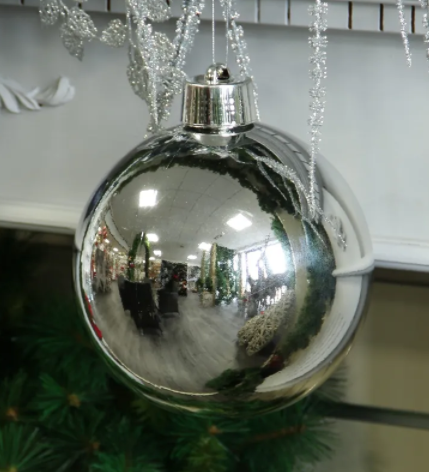 Silver Shatterproof Bauble (20cm)-0