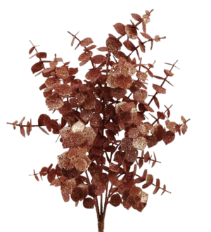 Glittered Eucalyptus Bush 55cm Rose Gold-0