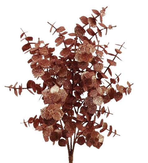 Glittered Eucalyptus Bush 55cm Rose Gold-0