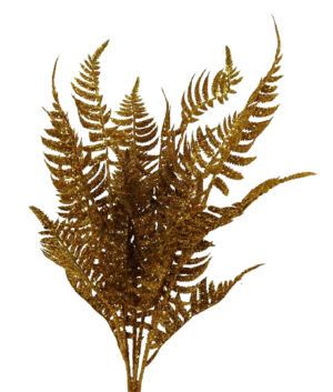 Glittered Fern Bush 60cm Gold-0