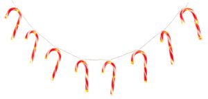 Set Of 10 B/O Candy Cane String Lights-0