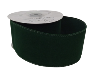 Velvet Wired Edge Ribbon 60mm x 10mtrs Green-0