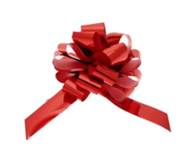 50mm Red Metallic Pull Bows x 20pcs-0