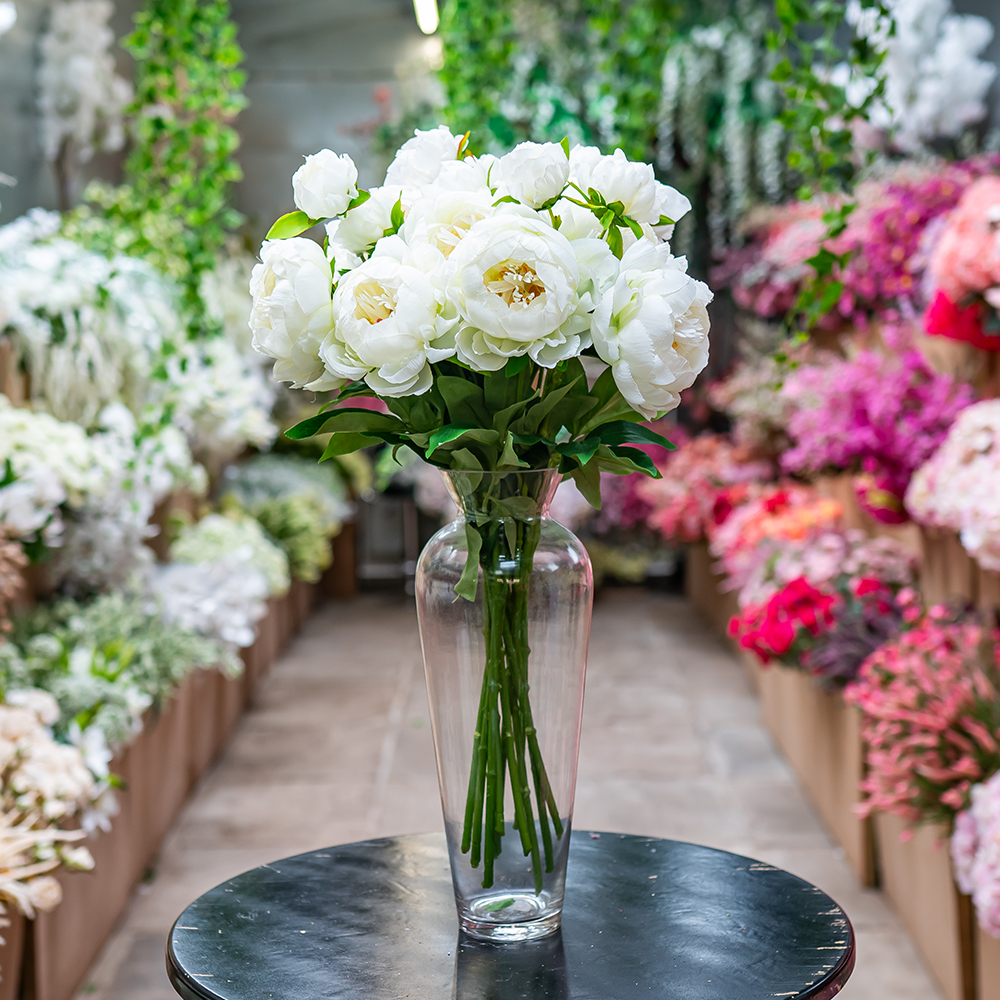Peony Spray 62cm White-24920