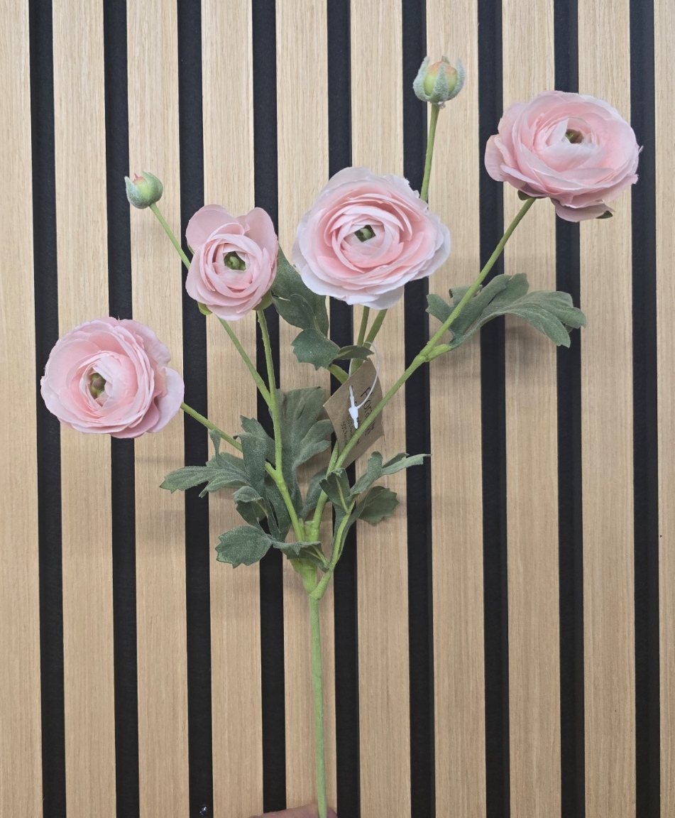 Artificial ECO Ranunculus Spray 67cm Pink