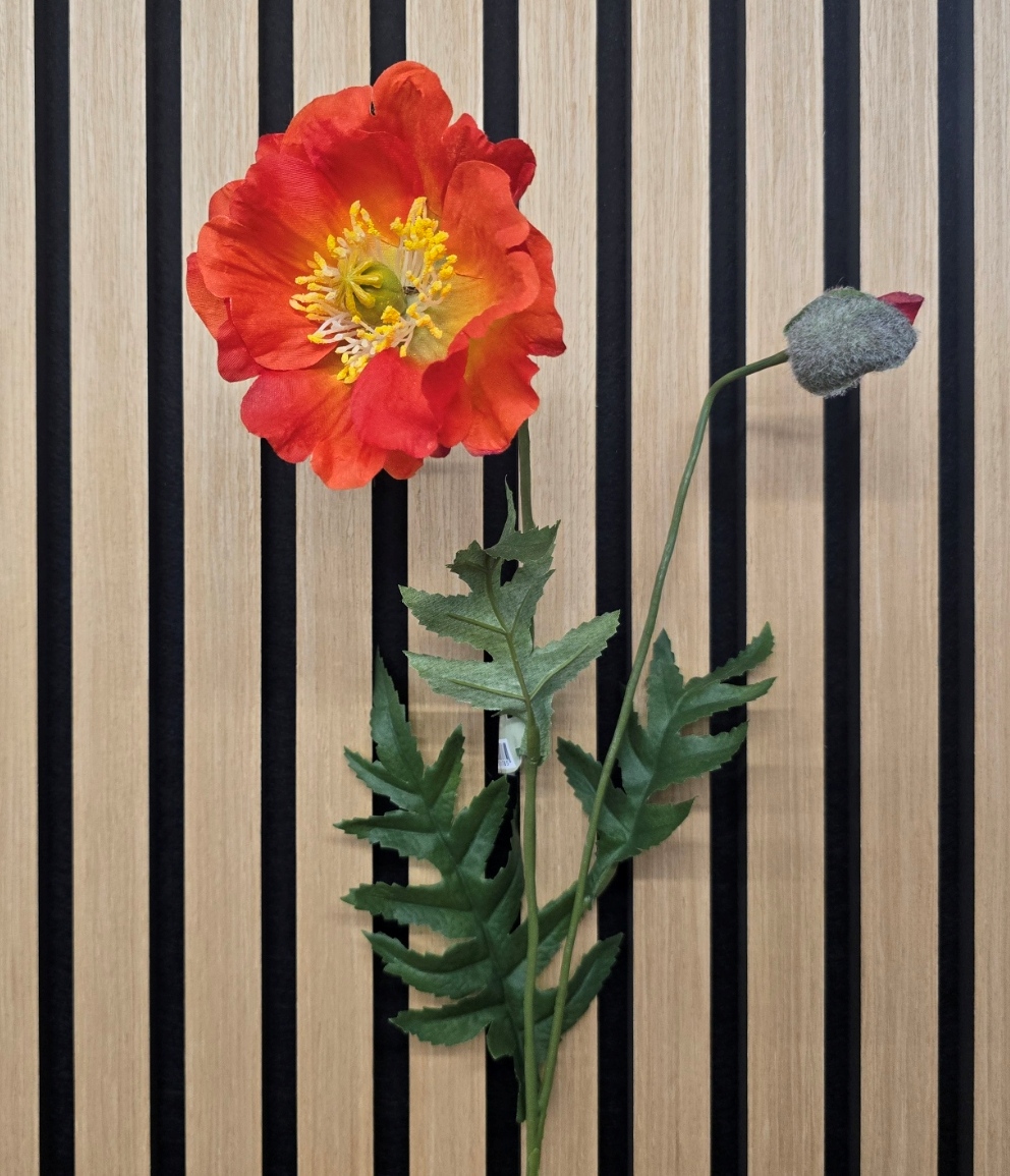 Poppy Spray Orange 72cm