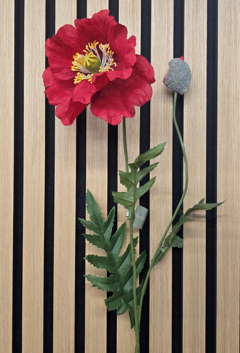 Poppy Spray Red 72cm