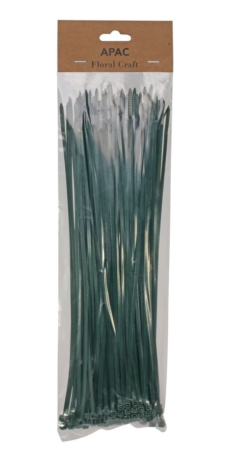 30cm Dark Green Cable Ties Pack Of 100-0