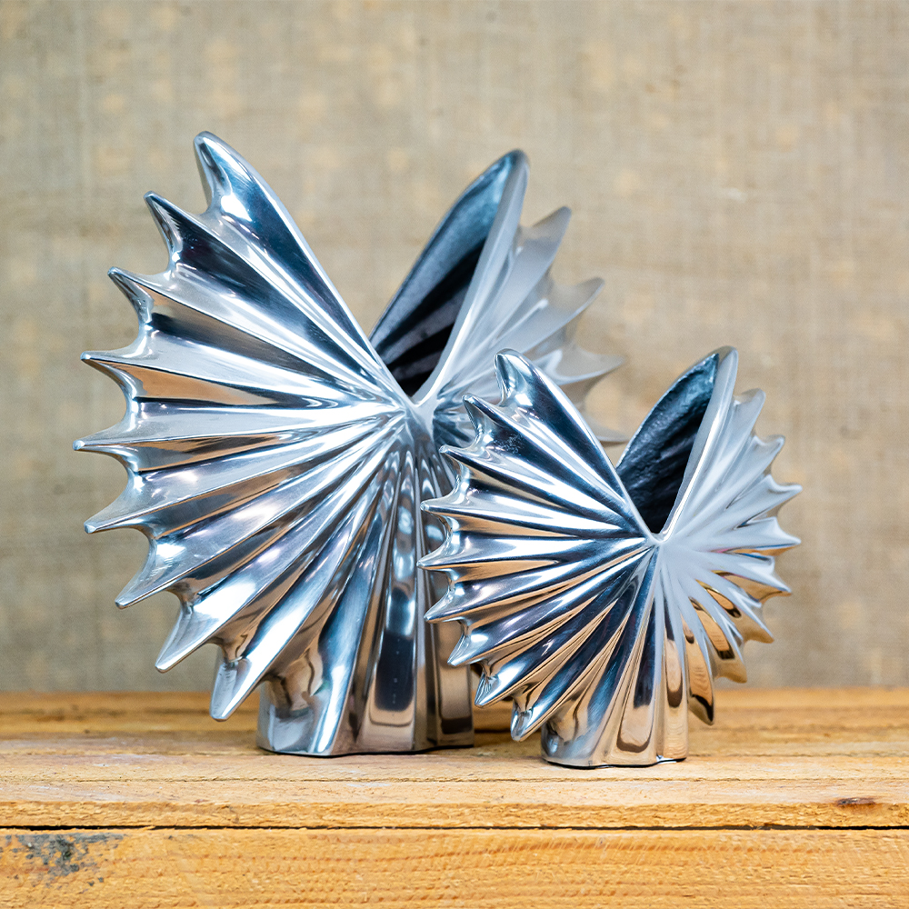 Aluminium Shell Vase 22cm-25192