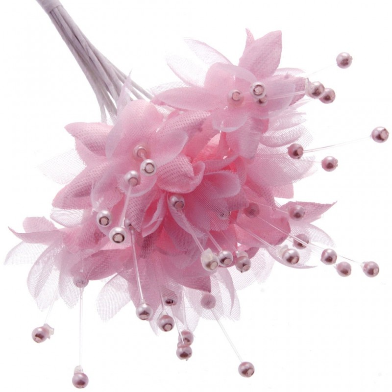 Pearled Babies Breath 6 Bunches Of 12 Stems Pale Pink-0