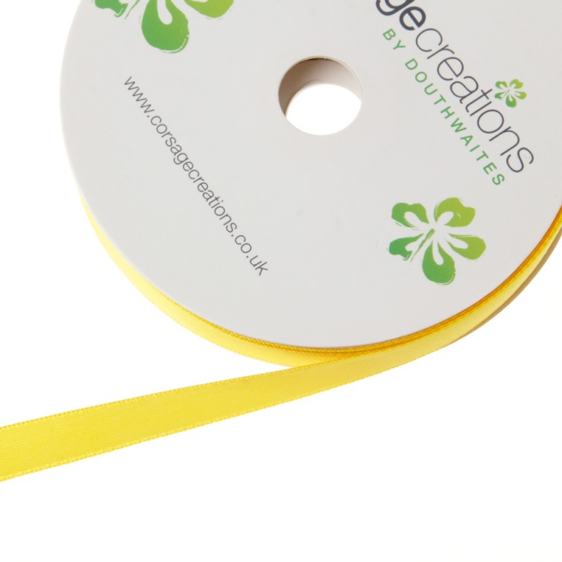 15mm Double Faced Satin - Yellow (15mm x 20m)-0