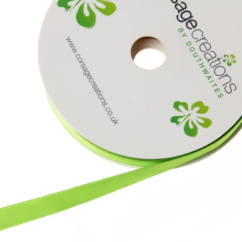 15mm Double Faced Satin - Lime Green (15mm x 20m)-0