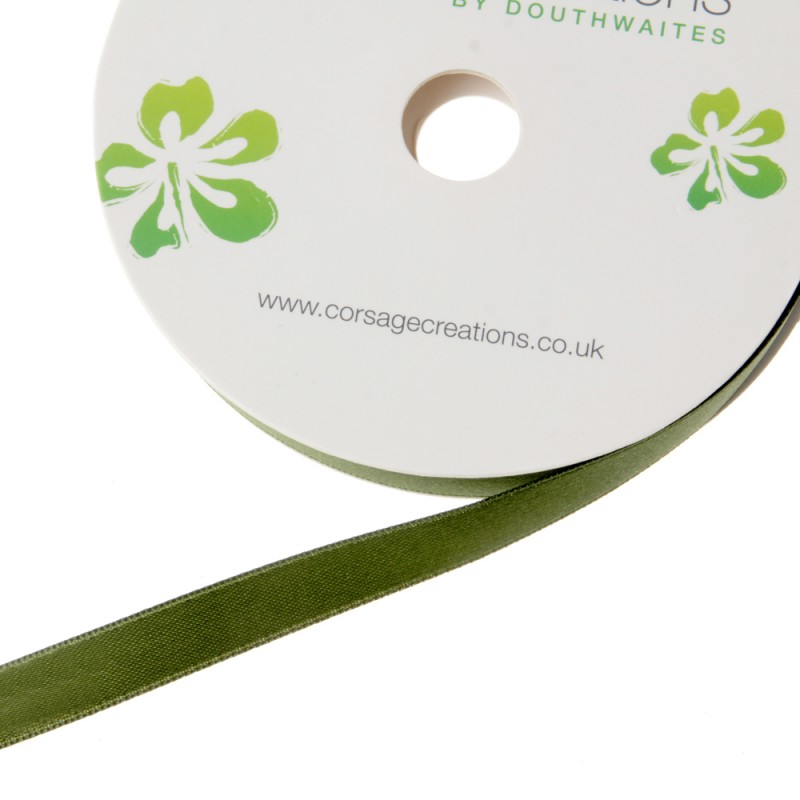 15mm Double Faced Satin - Moss Green (15mm x 20m)-0