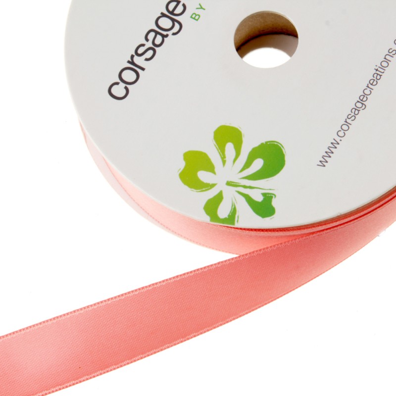 25mm Double Faced Satin - Coral (25mm x 20m)-0