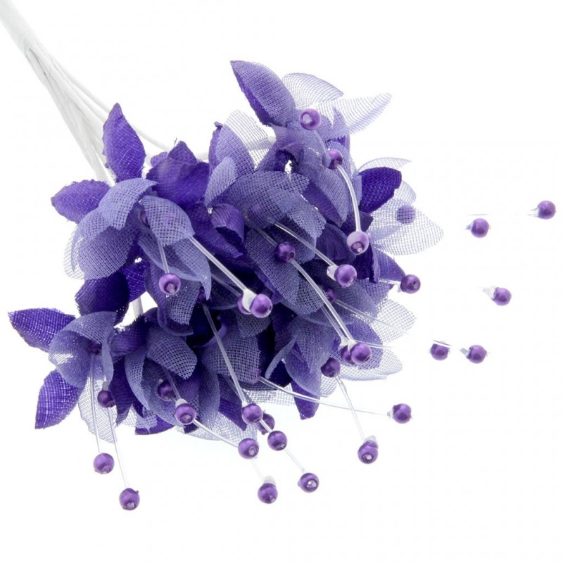 Pearled Babies Breath 6 Bunches Of 12 Stems Purple-0