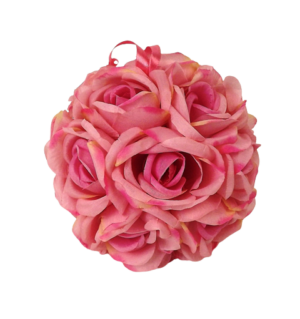 7" Rose Ball Hanger Pink-0