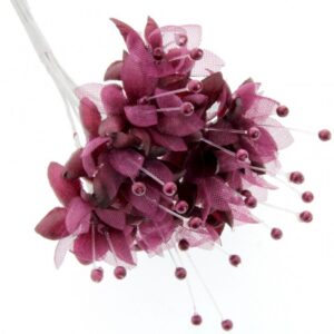Pearled Babies Breath 6 Bunches Of 12 Stems Burgundy-0