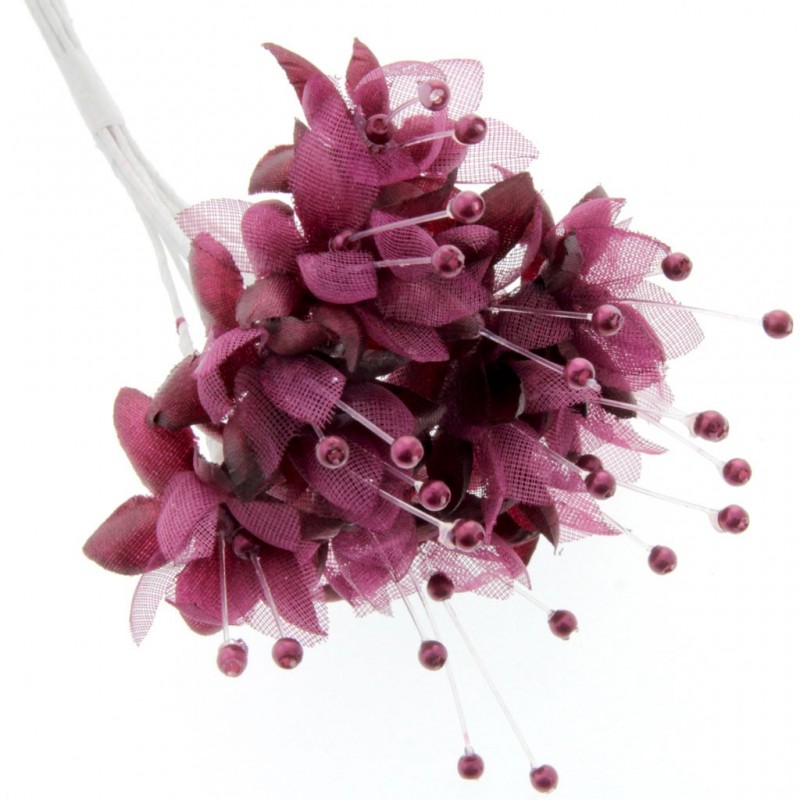 Pearled Babies Breath 6 Bunches Of 12 Stems Burgundy-0