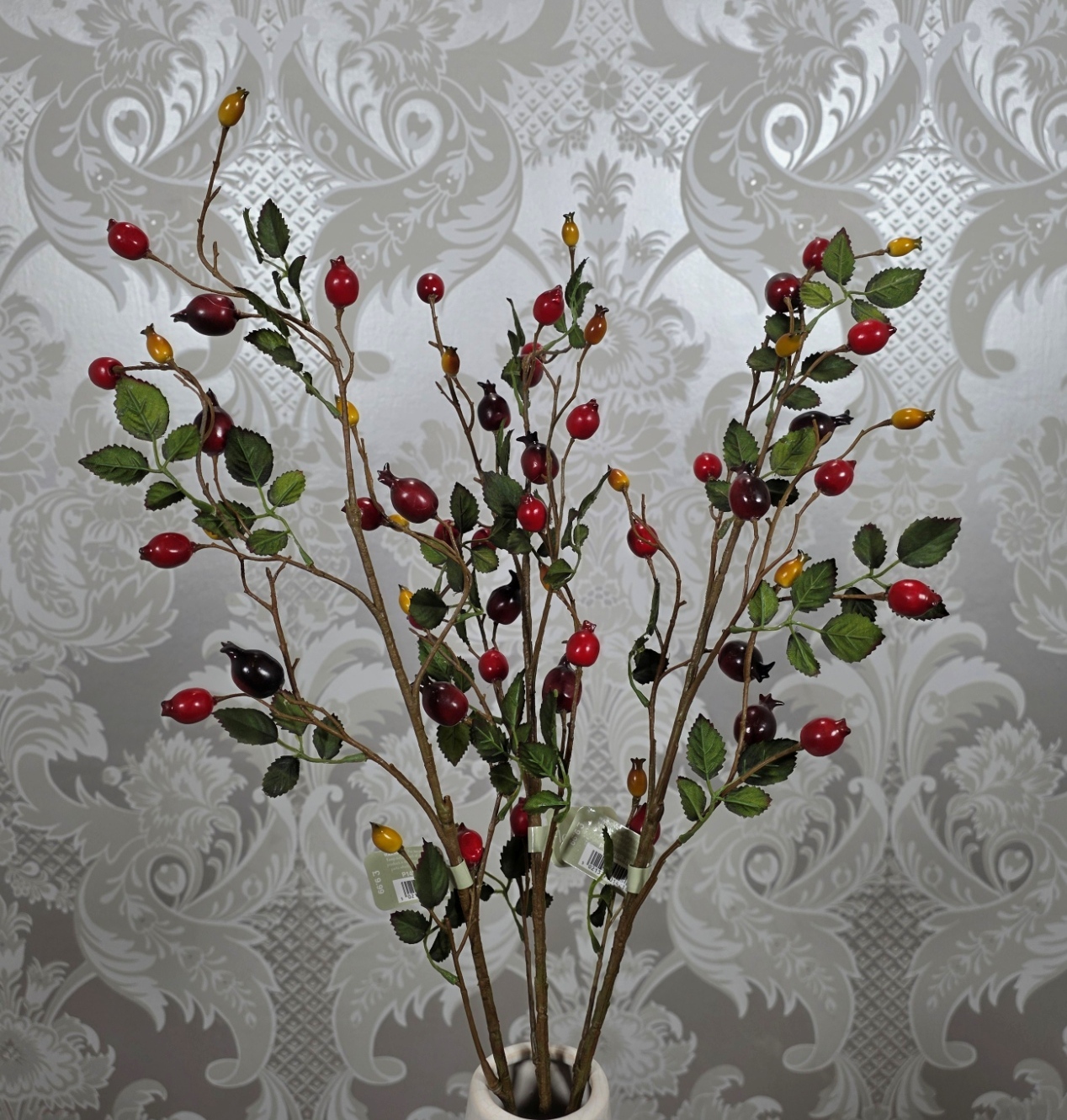 Artificial Rose Hip Spray 80cm