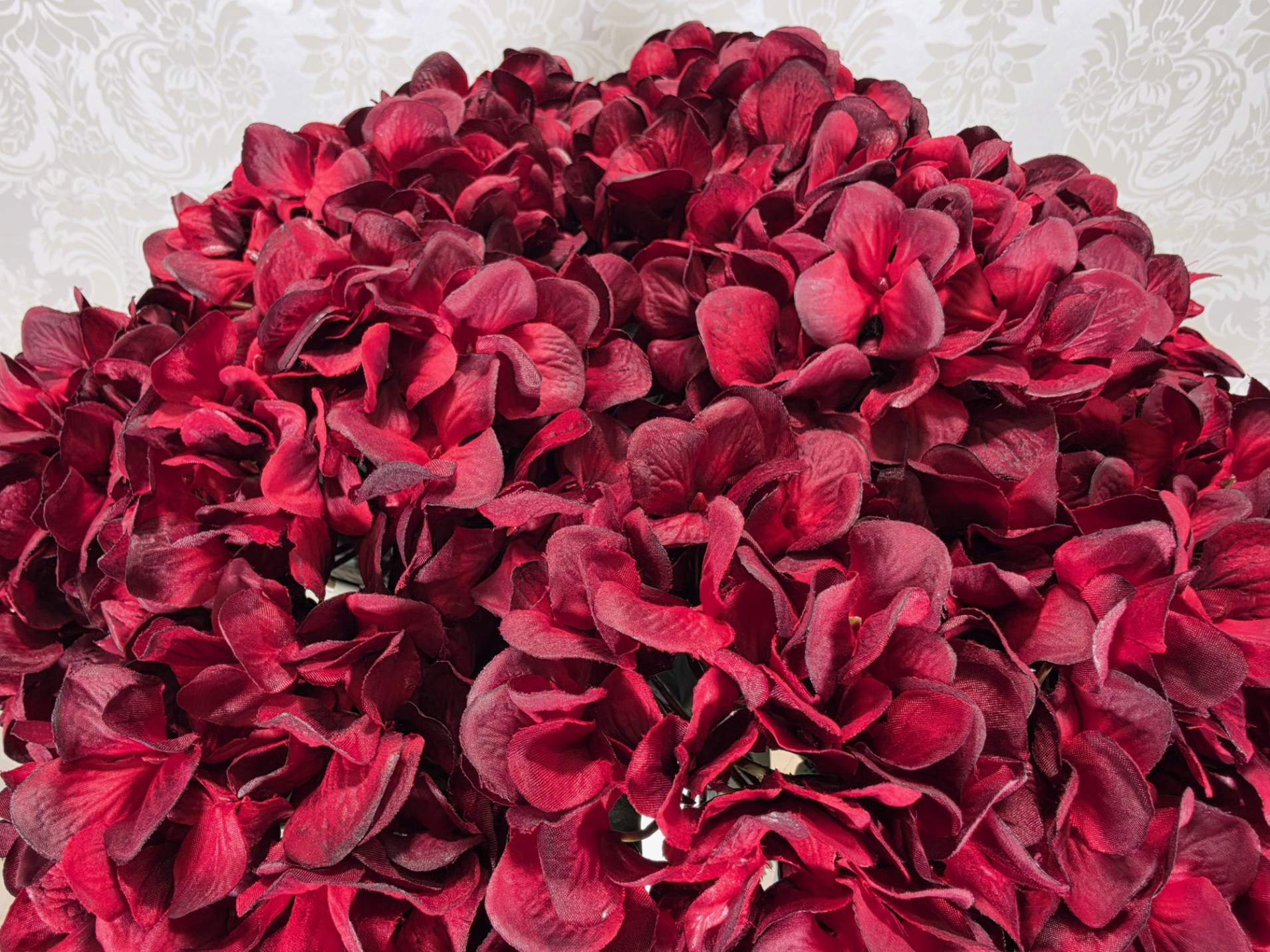 Christmas Artificial Luxury Hydrangea 68cm Dark Red