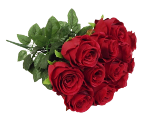 45cm Rosebud Bouquet Red-0