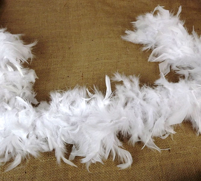 Feather Boa Chandelle White-0