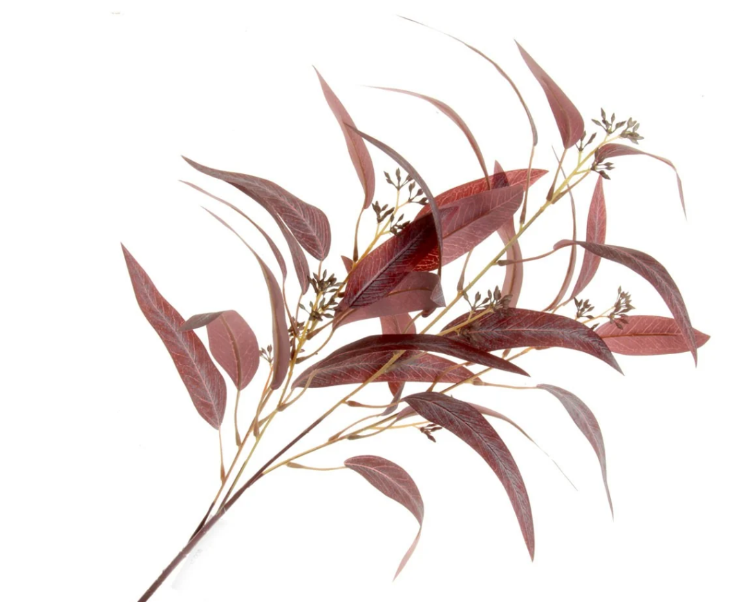 Artificial Eucalyptus Nicolii Spray 84cm Burgundy