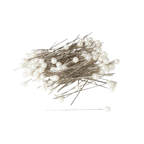Round Headed Pearl Pins- White 65mm Height-0