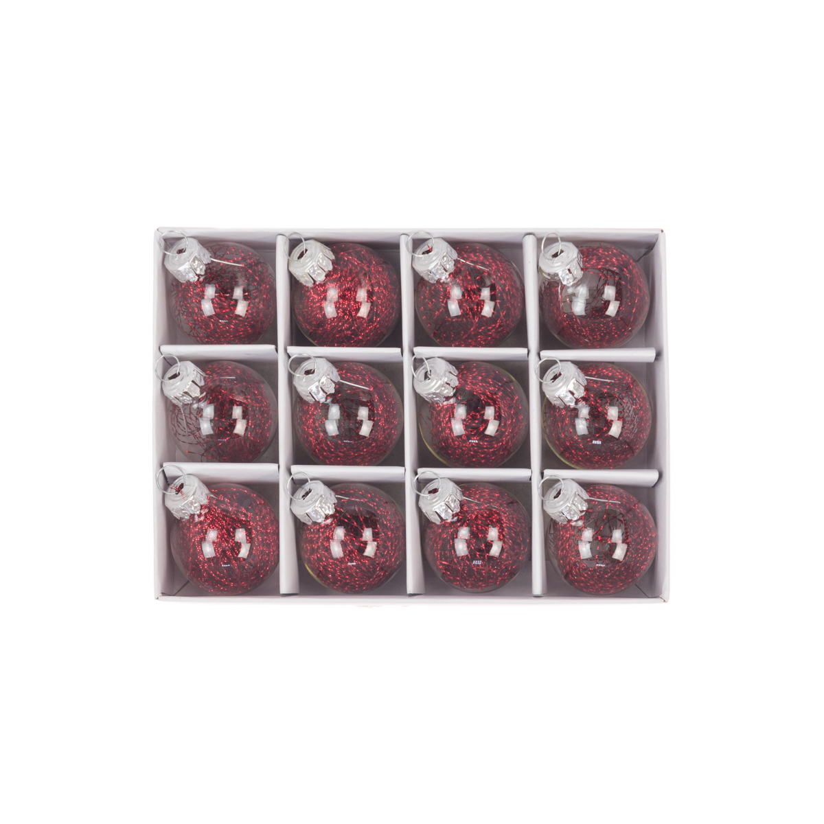 GLASS Mini Bauble Set 3cm Red-0