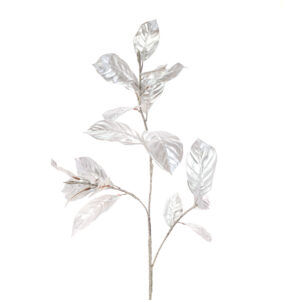Metallic Magnolia Leaf Spray Silver-0