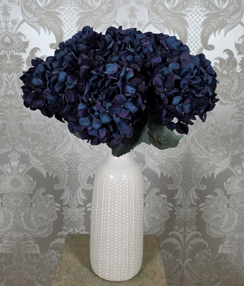 Christmas Artificial Luxury Hydrangea 68cm Dark Blue