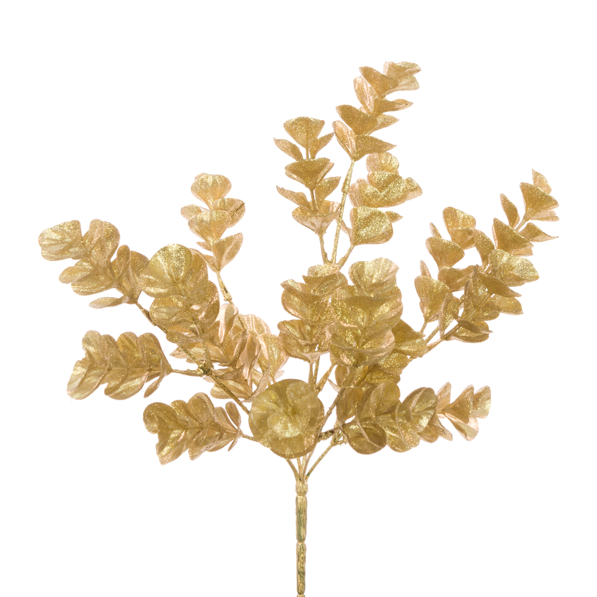 Glitter Eucalyptus Bush 34cm Gold-0