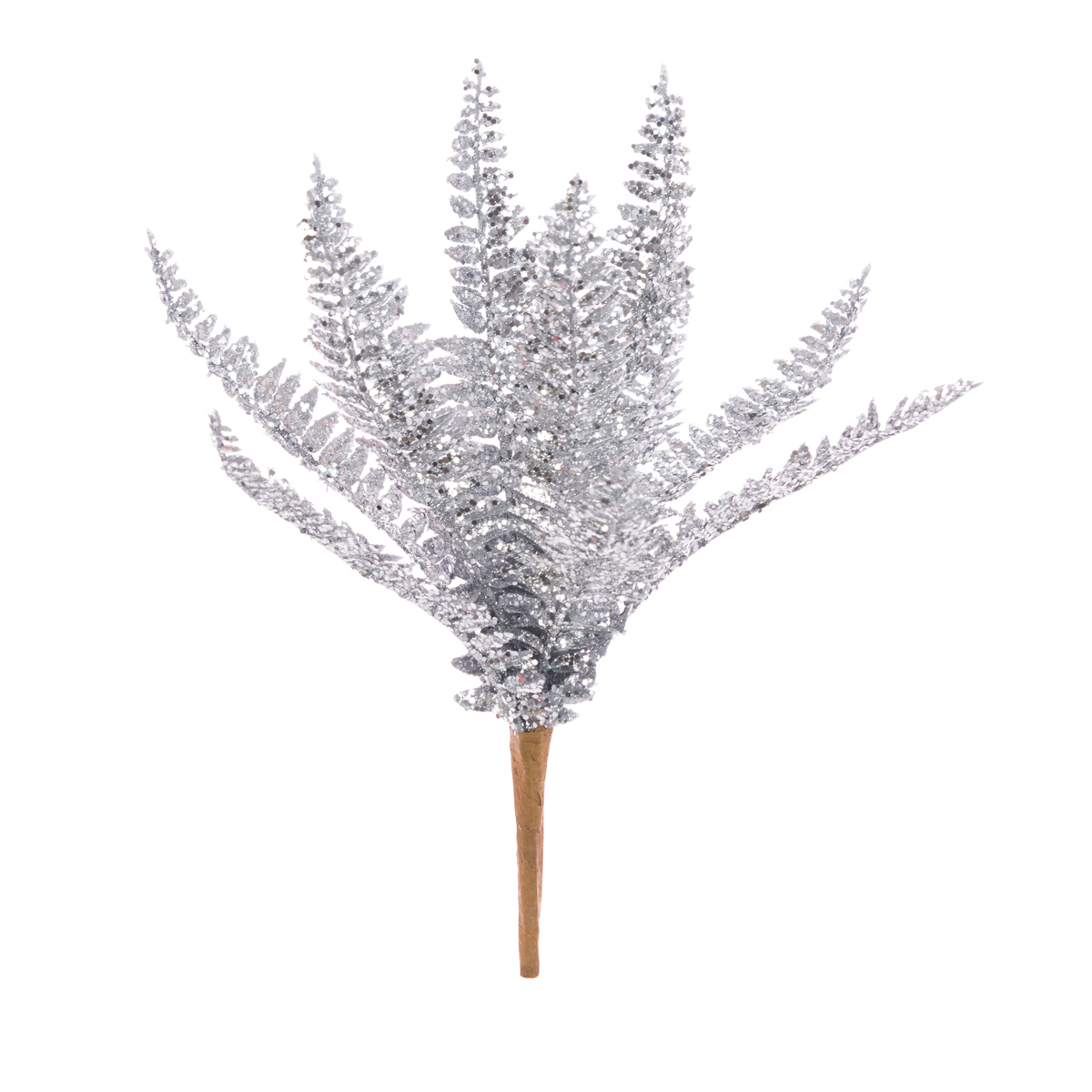 Glittered Boston Fern 29cm Silver-0