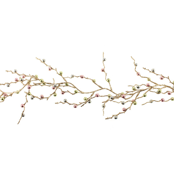 167cm Glittered Bead Garland Blue/Green/Pink-0