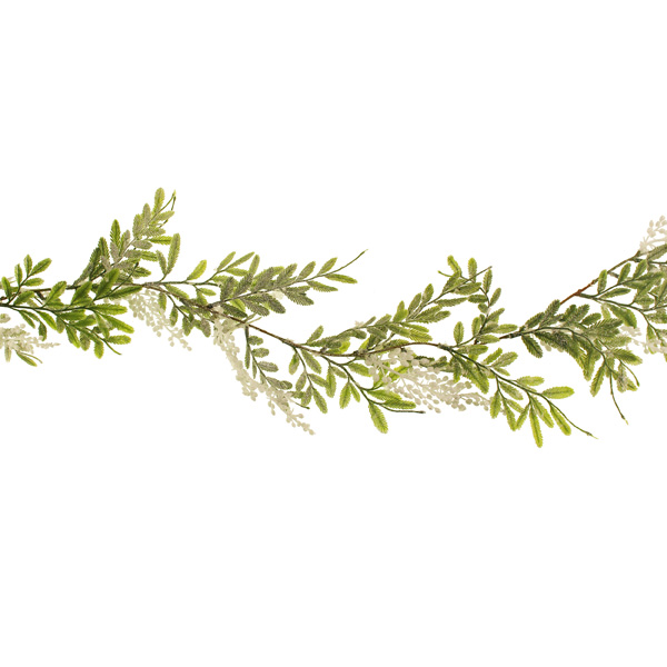 180cm Frosted Berberis Garland White-0