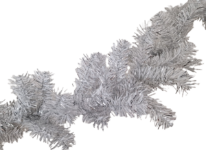 180cm Pine and Tinsel Garland Silver/White-0