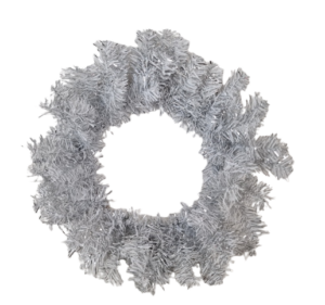 50cm Pine and Tinsel Wreath Silver/White-0