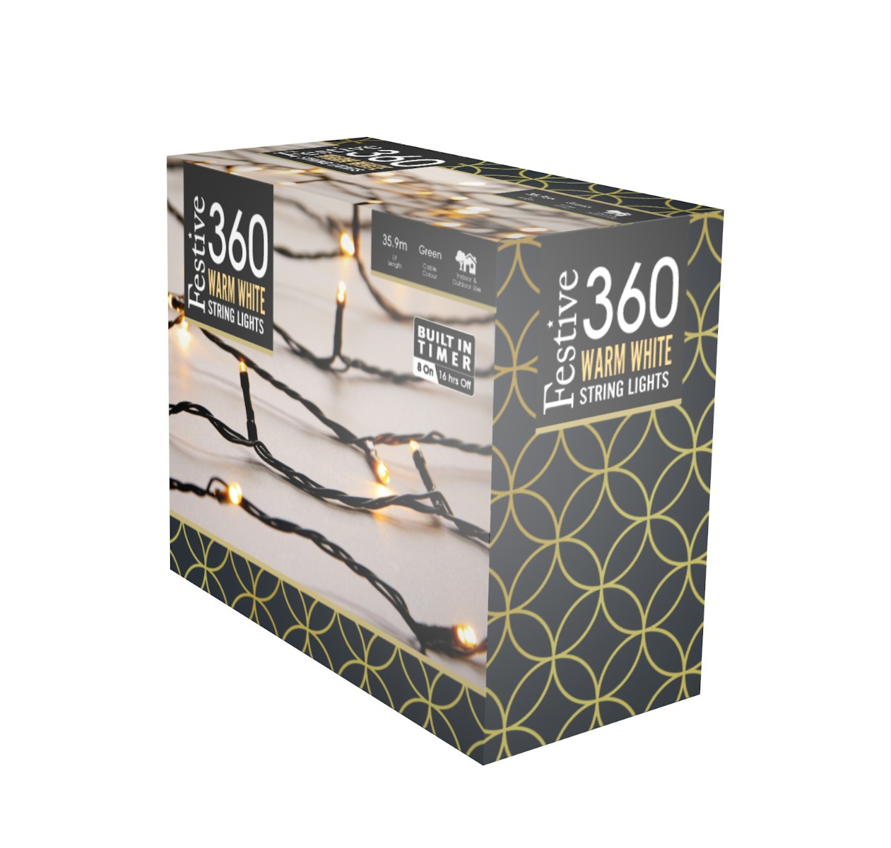360 Multifunction Timer String Lights - Warm White-0