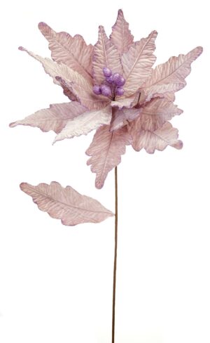68cm Lilac Velvet Poinsettia Stem-0