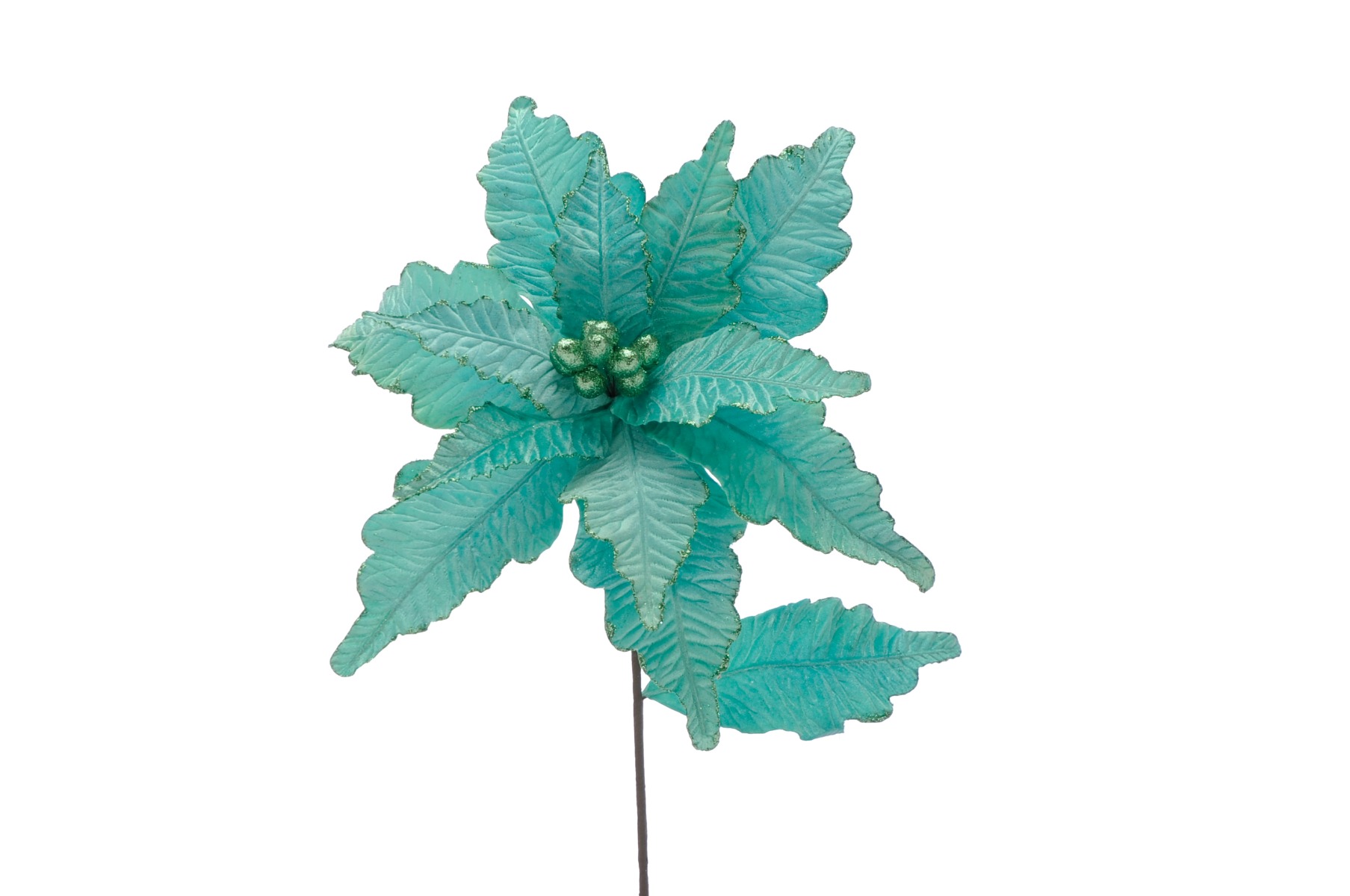 68cm Turquoise Blue Poinsettia Stem-0
