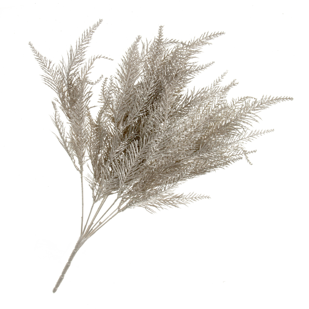 Metallic Glittered Fern Bush - Champagne (50cm long)-0